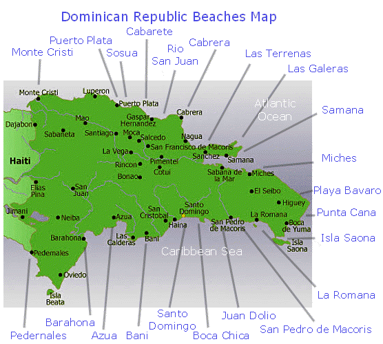 Map of Dominican Beaches