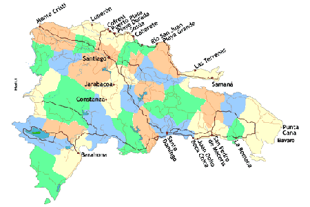 Map of the Dominican Republic - click to se more about resorts